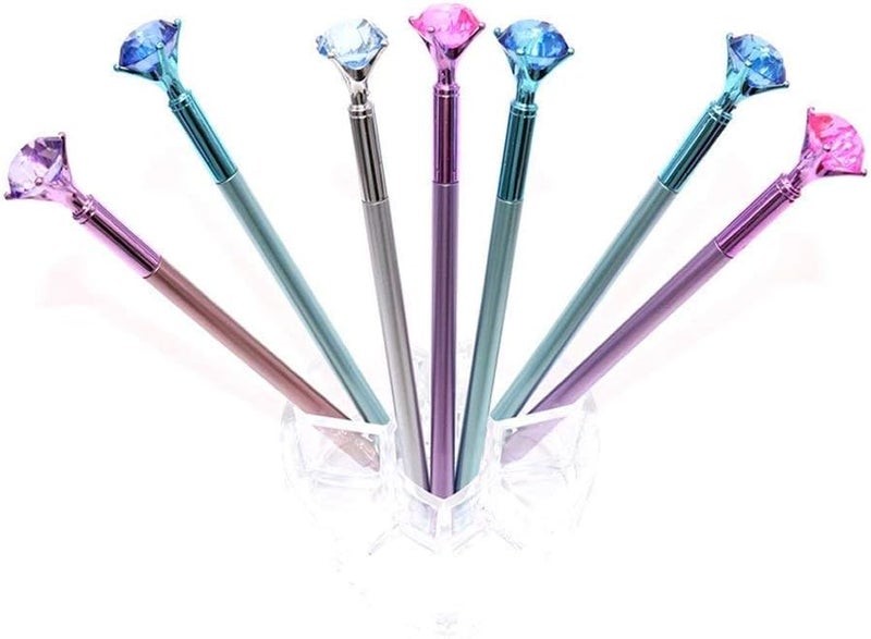 queenland 8 Pack Big Diamond Gel Pen Set Blue Ink Ballpoint Pen with 0.5 MM Point Gel Ink Rollerball Pen Kit School Office Stationery - Image 3